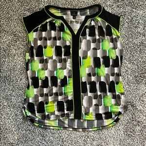 Worthington Petite XL  Stylish Women's Top in Black and Green